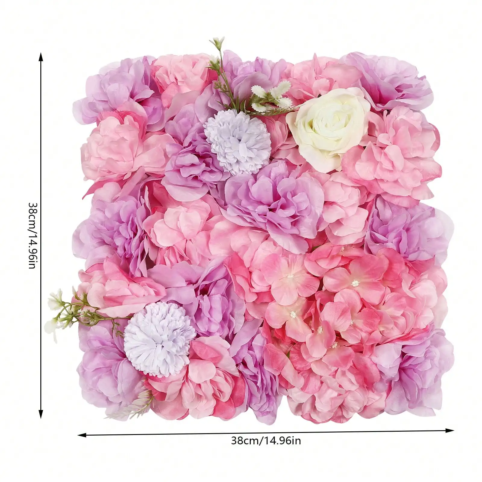 12PCS Artificial Flower Wall Panel 15''x15'' Decorative Hydrangea Flower Panels Wall Flower Panels For Party