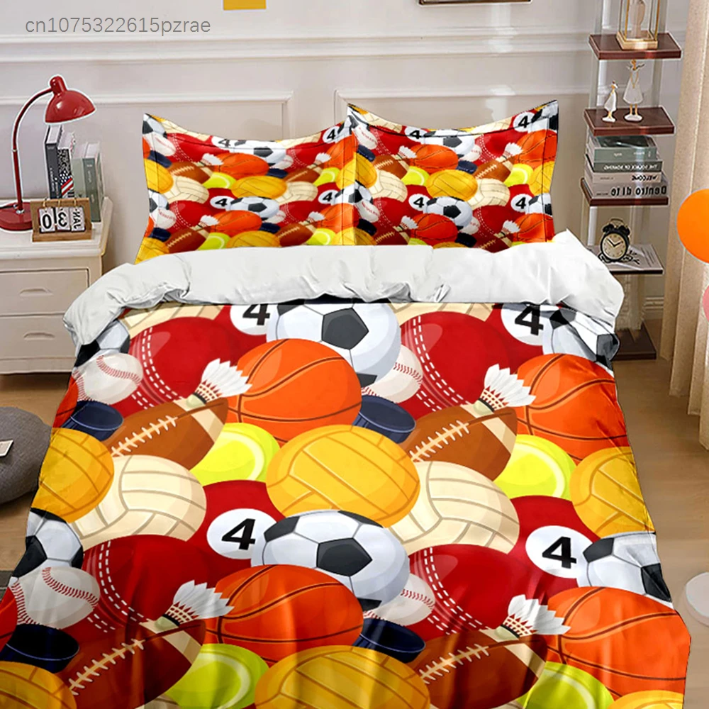 Sports Theme Three-Piece Set Multiple Sizes kid's And adults' Bedroom Exquisite 3PC Bedding set, Gift