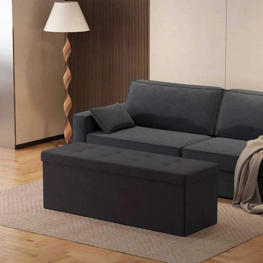 43 Storage Ottoman Bench, Ottoman With Storage, End Of Bed Bench, Foldable Ottoman Foot Rest, Storage Chest, 660 Lb Capacity, Fo