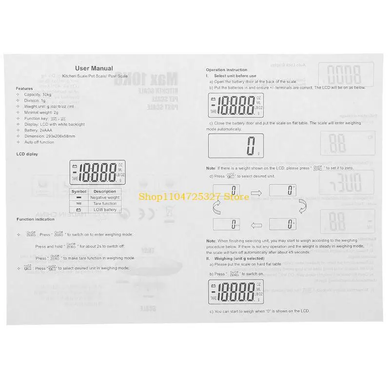 D8KF PET Digital Scale LCD Medida mida herramienta Pesaje con precisión precisión