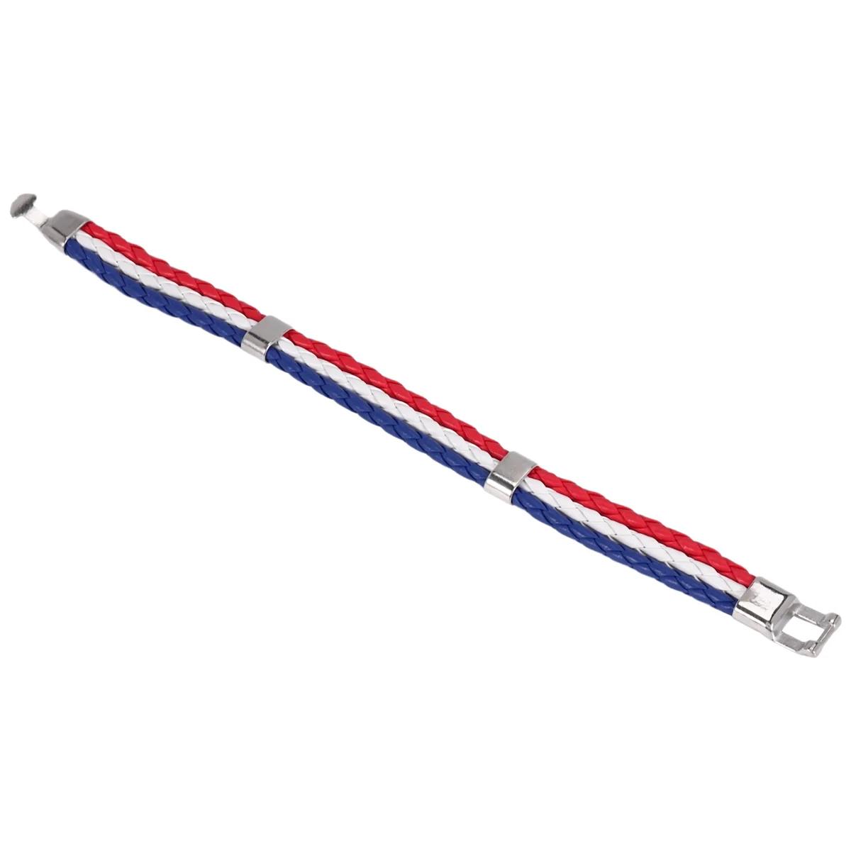 

High-quality Jewelry Bracelet, France French Flag Bracelet, Alloy, White Red-Blue (Width 14 Mm, Length 23 Cm)