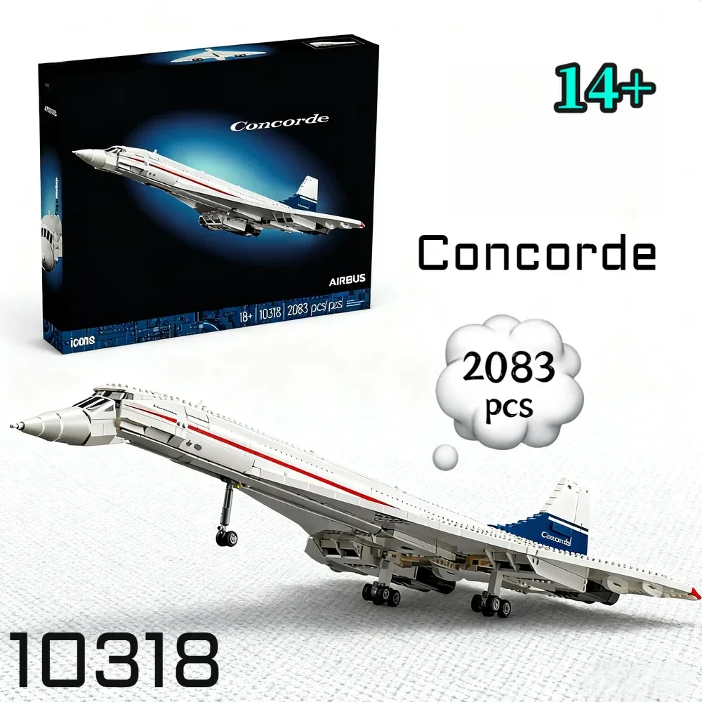 

Набор для сборки «Суперзвуковой самолет Конкорд» Disney Creative 10318, 2083 детали, коллекционная серия, декор для дома, подарки на день рождения и вечеринки