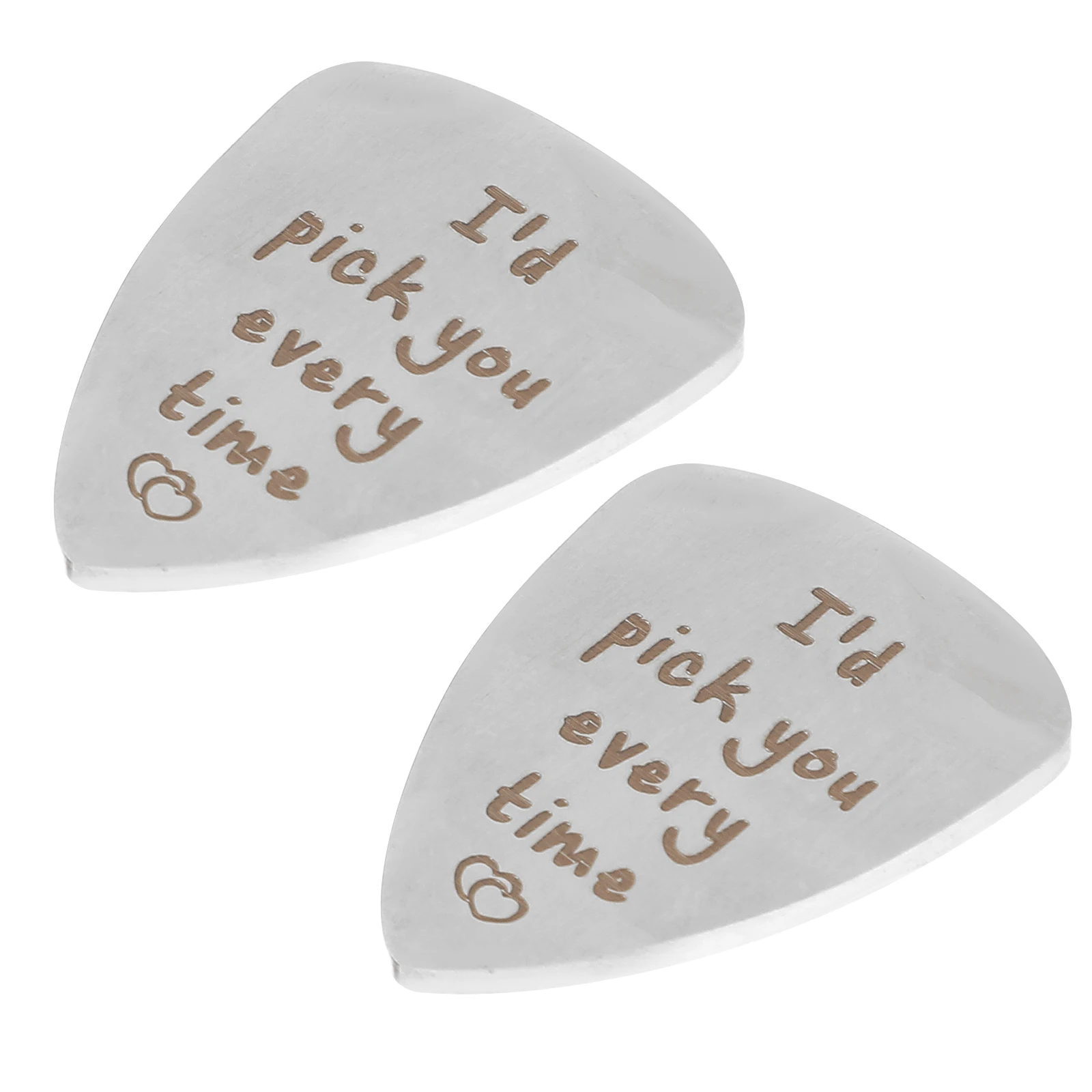 

2pcs Guitar Picks Stainless Steel Acoustic Instrument Accessories Compact Ergonomic Design Easy to Hold Practice Playing