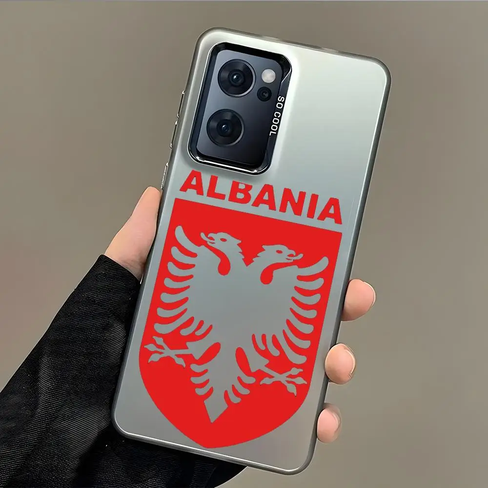 ألبانيا العلم قضية الهاتف لسامسونج غالاكسي S25 S24 S23 S22 S21 الترا زائد الليزر الصلب أسود أبيض أرجواني حالات غطاء #4