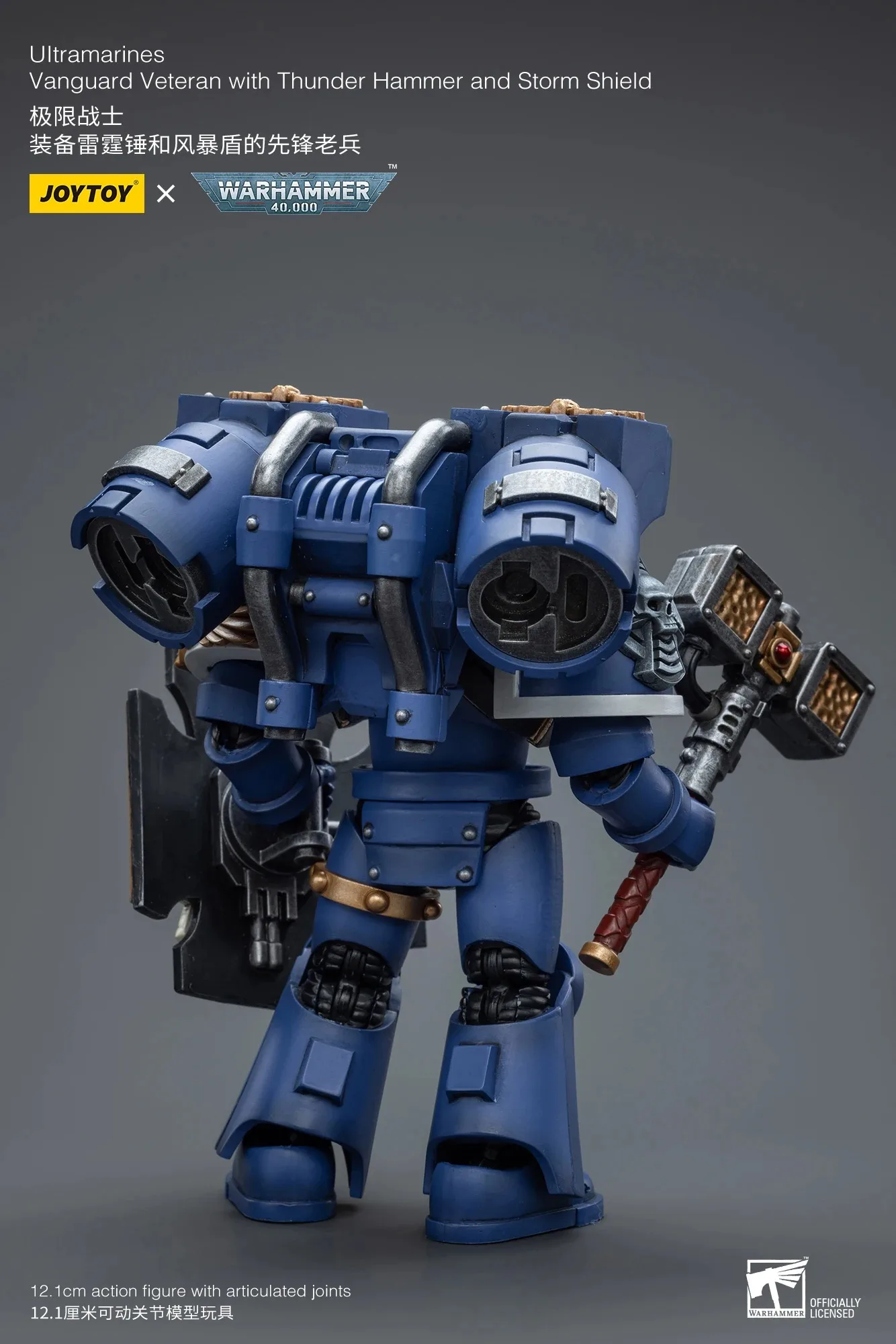 【Accessories】JOYTOY Warhammer 40K 1/18 Action Figure Ultramarines Vanguard Veteran with Thunder Hammer and Storm Shield ModelToy