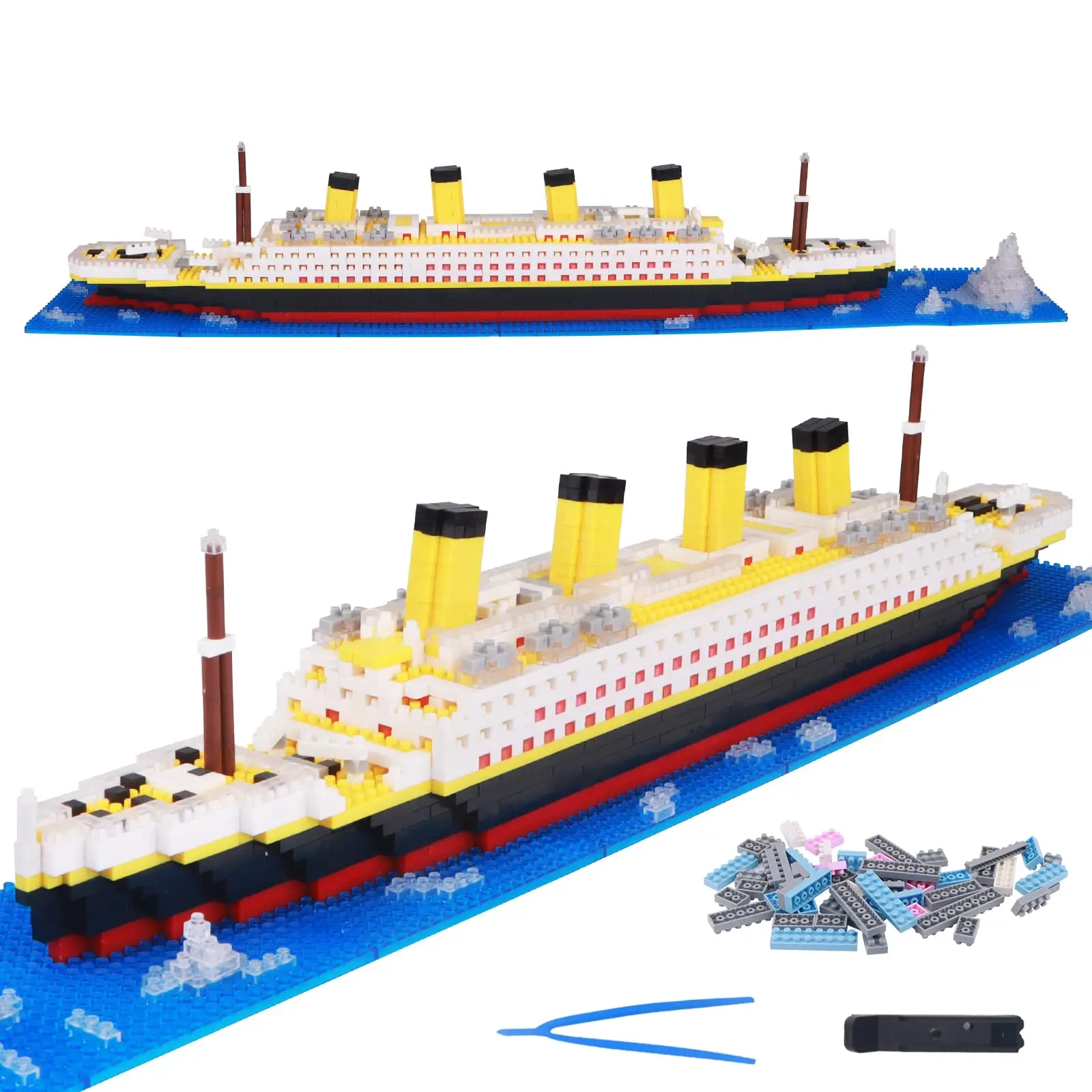 

Набор строительных блоков Micro Mini Titanic, с 1860 шт. 3D-головоломками, наборы развивающих игрушек «сделай сам», подарок для детей и взрослых