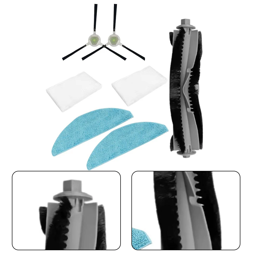 

1 Основная щетка 2 тряпки для швабры 2 фильтра 2 боковые щетки для Cecotec для робота-пылесоса Conga Y70 для эффективной уборки дома