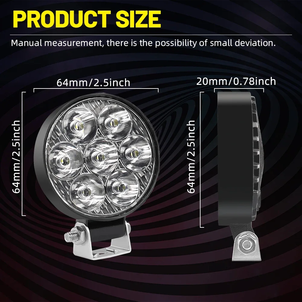 HAOLIDE Car LED Work Light 4X4 OffRoad MINI 2.5Inch 12V 24V Auto Driving DRL Fog Lamp Truck Motorcycles Vehicle off-road use
