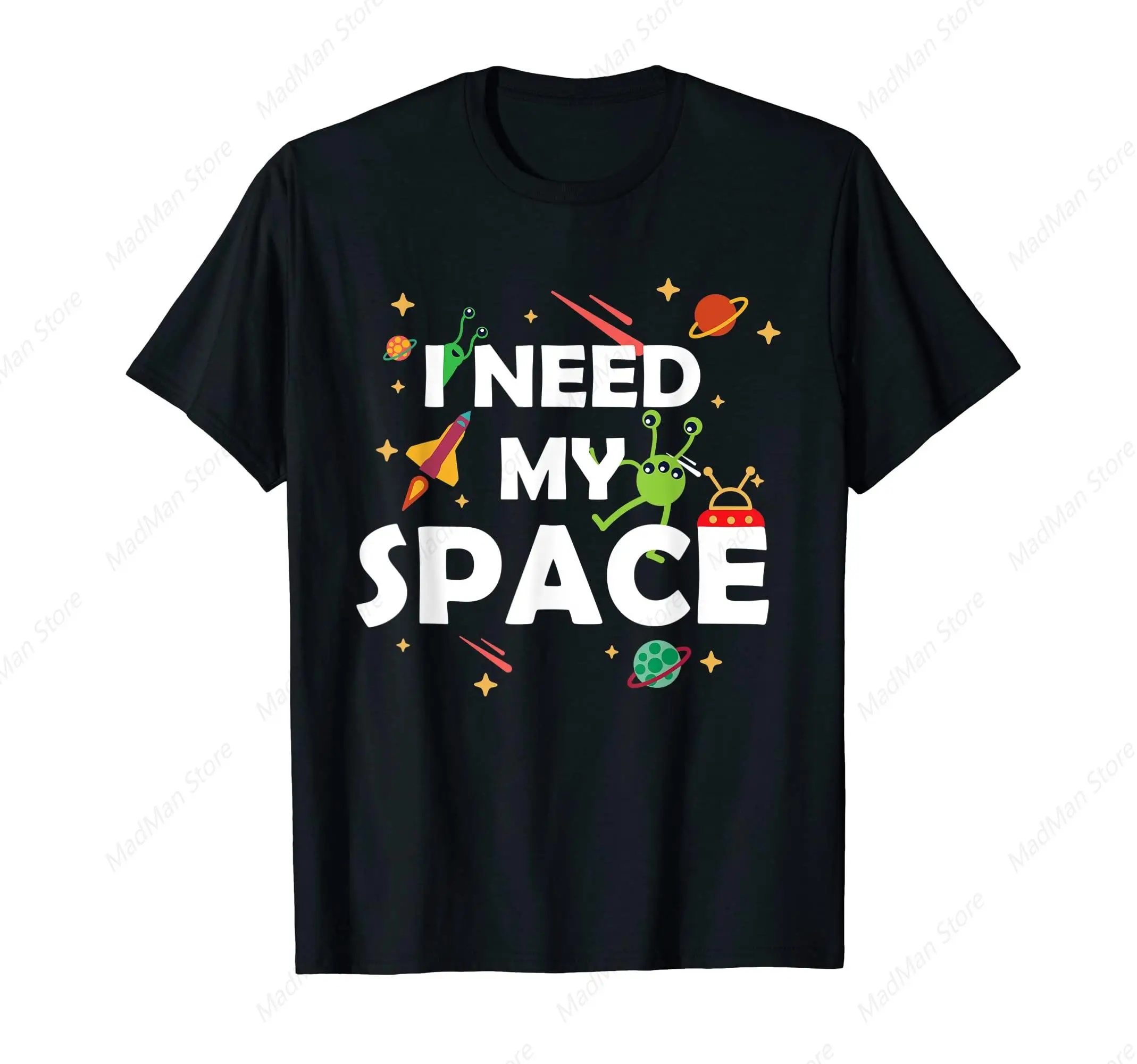 

I Need My Monsters Space Outer Space Astrophysics Gift T-Shirt for Men Women Cotton Top Tee Fashion Casual Short Sleeves