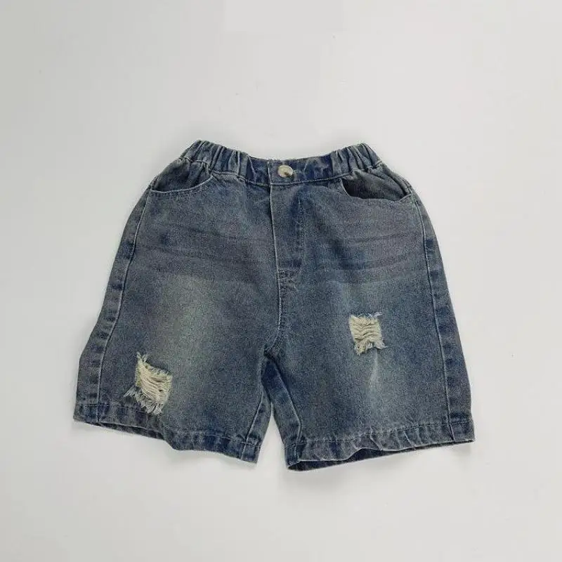 

2025 Summer New Children Denim Shorts For Girls Fashion Ripped Jeans Versatile Boys Casual Pants Baby Loose Shorts Kids Clothes