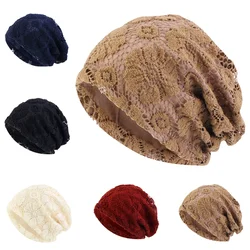 Spring Autumn Hat For Women Skullies Beanies Women Fashion Warm Cap Unisex Elasticity Knit Beanie Hats Lace Female Lace Caps