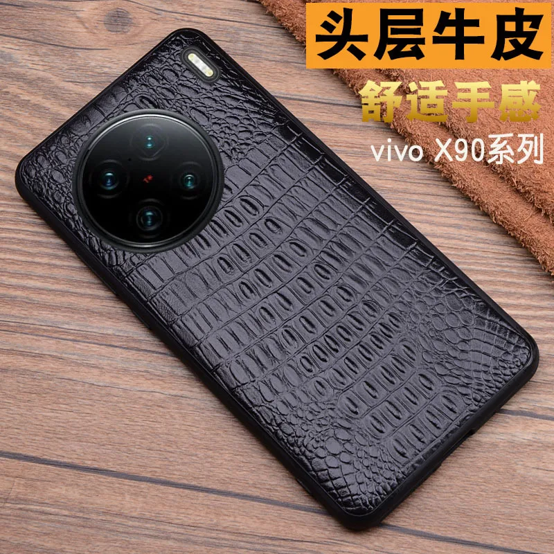 

Wobiloo New Luxury Genuine Cow Stick Leather Magnetic Cover Mobile Phone Book Case For Vivo X90 Pro Plus Ultra Cases Funda