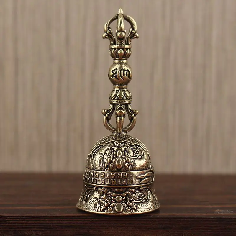 1Pcs Christmas Bronze Bell Creative Gift Home Decoration Brass Handicraft Die Cast Drop Bell Wind Bell For Key Car Use