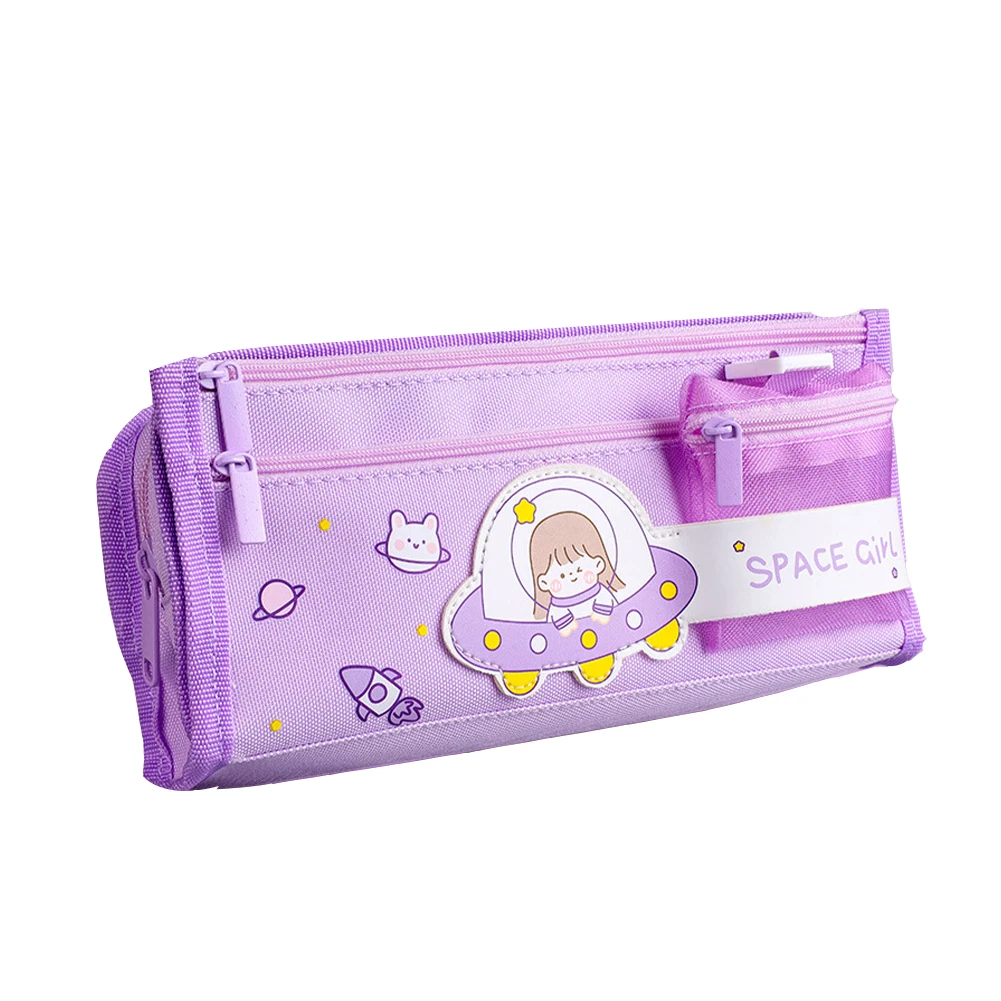 Симпатичный фотокарандаш с отделением для монет для студентов, холщовая износостойкая школьная сумка для хранения канцелярских товаров для мальчиков и девочек, вместительный подарок