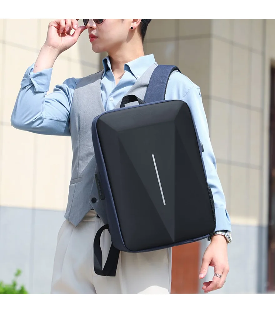 Backpack Men's Trendy Cool Backpack 15.6 Inch Anti-theft Computer Bag Hard Shell Bag Casual Light Business