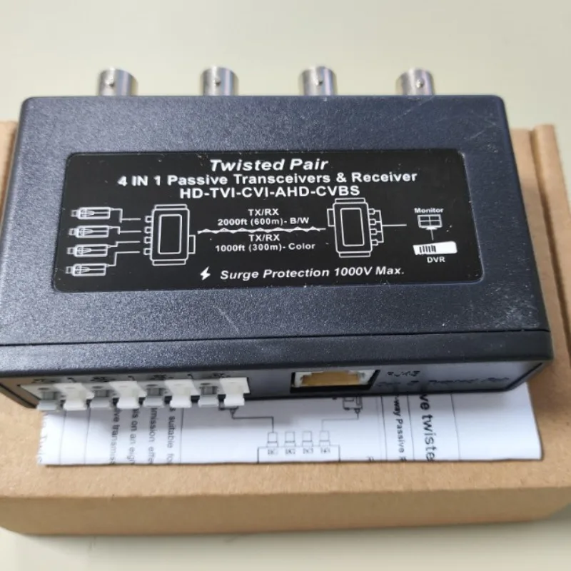 

4-сторонний передатчик витой пары, мониторинг, пассивный коаксиальный HD BNC к RJ45, сетевой линейный видеопередатчик
