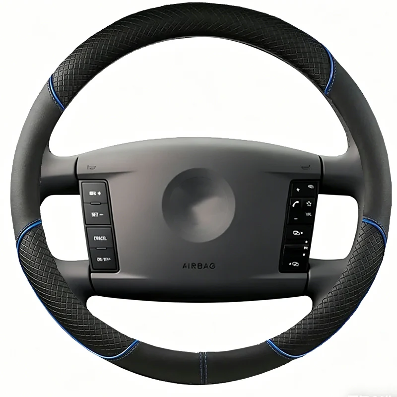 Black Microfibre Leather Car Steering Wheel Cover For Volkswagen VW Touareg Phaeton 2002-2010 Custom Auto Steering Wheel Case
