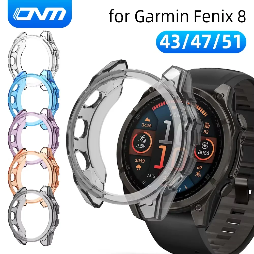 Coque AMOLED SOLAR souple en TPU pour Garmin Fenix 8, protection anti-rayures, pare-chocs, accessoires, 43mm, 47mm, 51mm