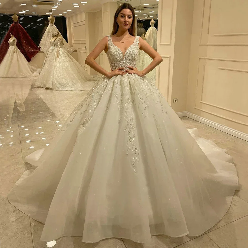 ชุดแต่งงานปักเลื่อมลูกปัดสวยหรูแบบสั่งทำพิเศษ ไหล่เดี่ยวสไตล์วินเทจ ผ้าลูกไม้ Vestidos De Novia