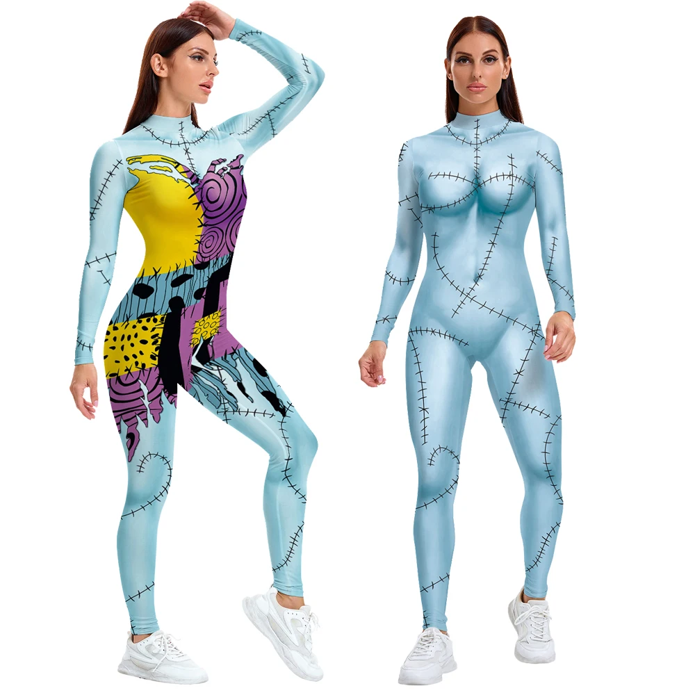 

Halloween Cosplay Costume The Nightmare Before Christmas Sally Horror Theme Party Performance Role Playing Bodysuits Women