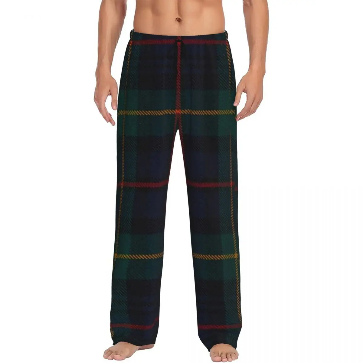 Custom Farquharson Scottish Tartan Pajama Pants Men Sleepwear Sleep Lounge Bottoms with Pockets