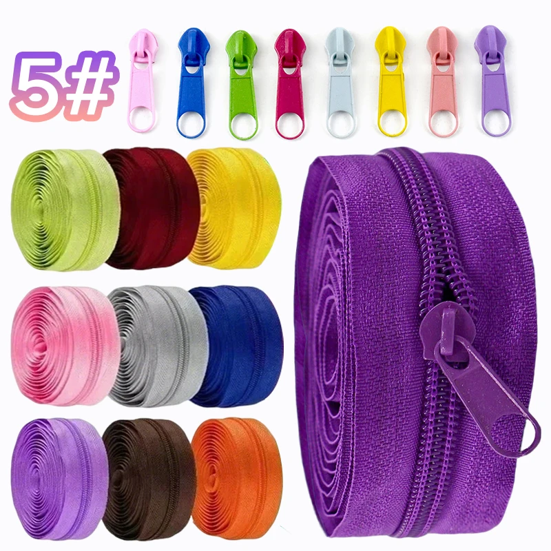 

5/10/20M Meetee 3# 5# Nylon Coil Zipper with Zippers Slider for Sewing Garment Decor Zip Bag Repair Kits DIY Crafts Accessories