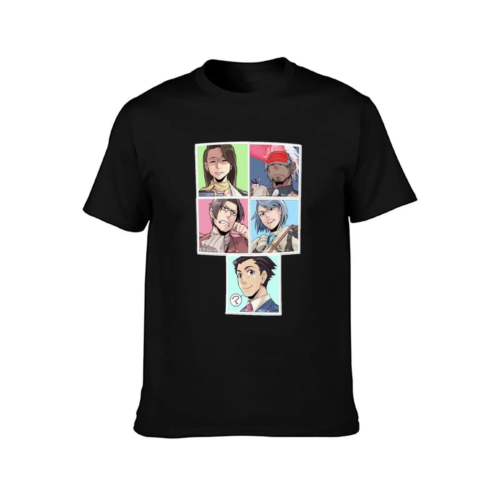 Ace attorney characters active T-Shirt Creative Graphic Tee Shirt T-Shirt