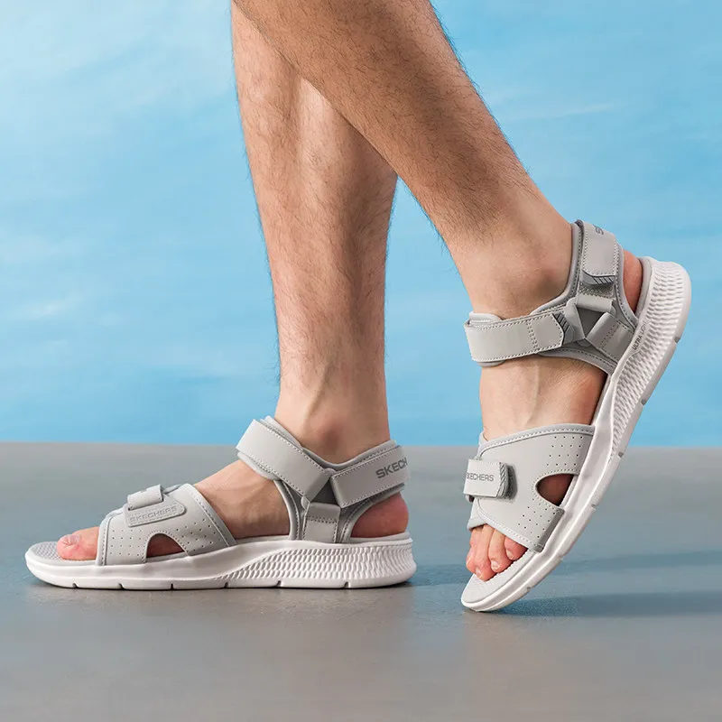 

Мужские повседневные сандалии Skechers, легкие дышащие летние шлепанцы 229097-GRY