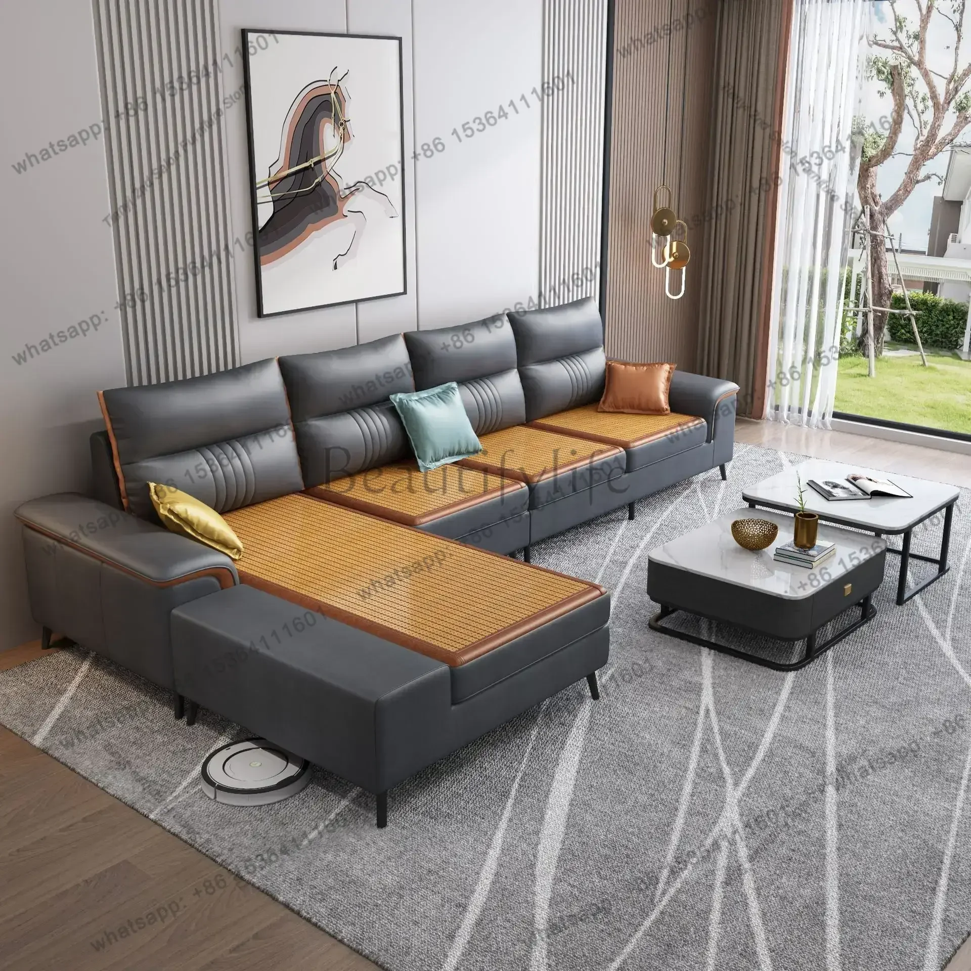 Factory Direct Sales Modern Simple Living Room Sofa Cat Scratch Skin Winter And Summer Dual Purpose Office Sofa Concubine Office