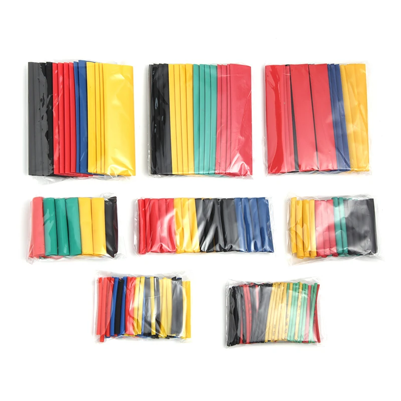 164pcs 328pcs Set 8 dimensioni tubo termorestringente termorestringente assortito guaina isolante in poliolefina guaina termorestringente cavo filo