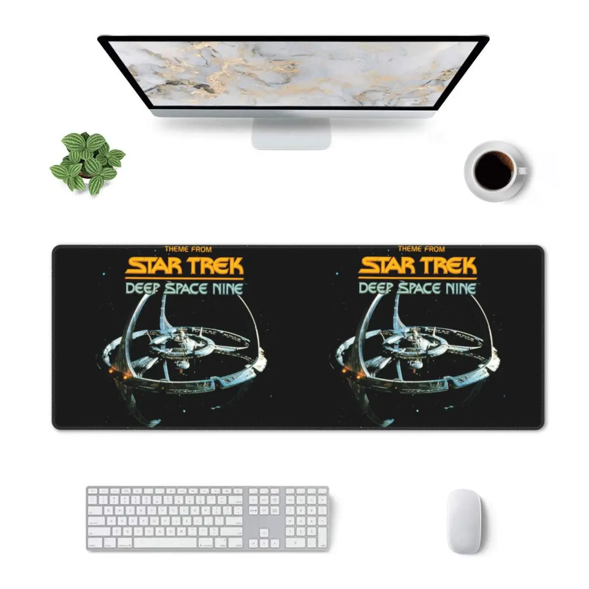 Large Mouse Pad Stars Treks Deep Space Nine Space Station Gamer PC Laptop Mats Keyboard Carpet Computer Gaming Desk Mat