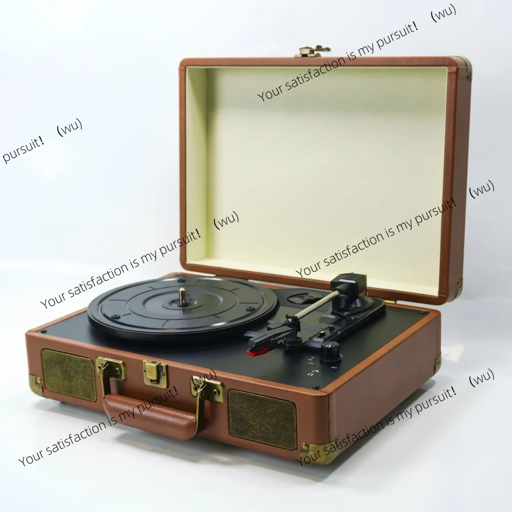 for Retro Portable Phonograph Vinyl Record Player Built‑in Speaker Vintage Turntable Audio Player Home Decor Music Play Device