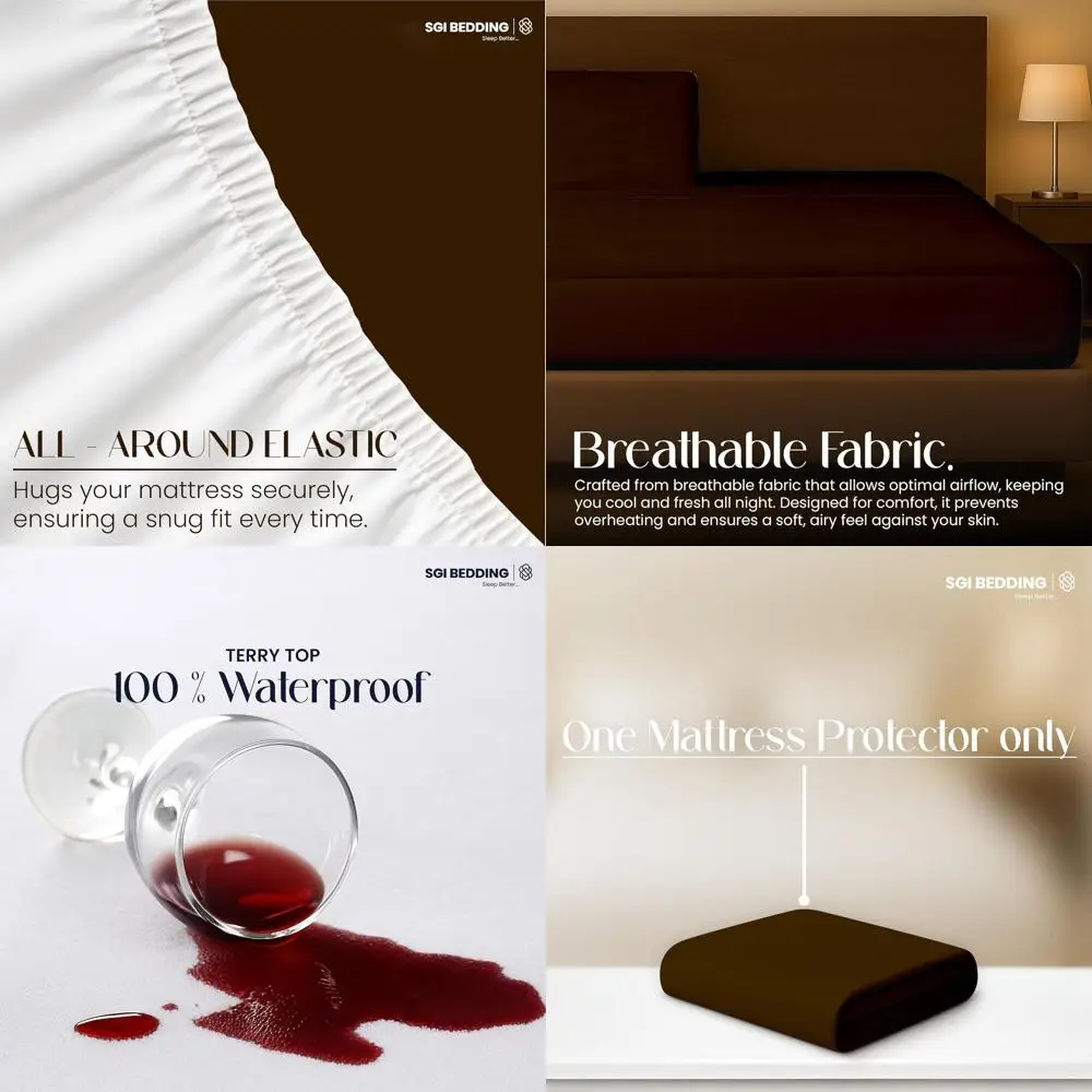 

Защитный наматрасник Cal King Split — 72x84, верх 28, 18 карманов, мягкий, тихий, дышащий для регулируемых кроватей, шоколад