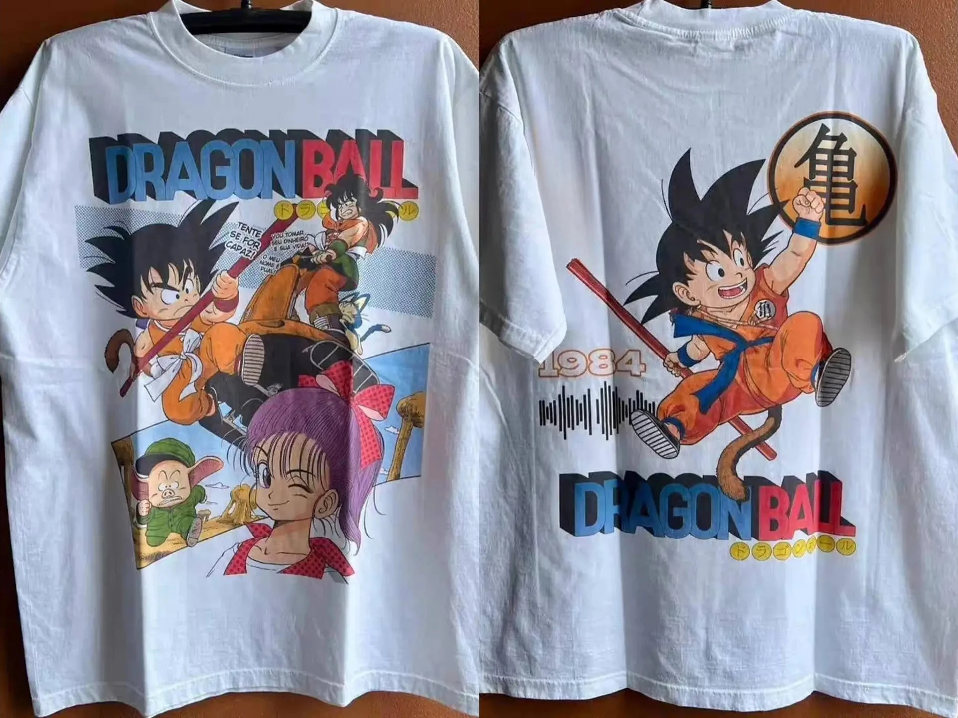 2025 男性原宿服アニメドラゴンボールコスプレ Tシャツ綿半袖ルーズ特大カジュアルスポーツフィットネス Tシャツ