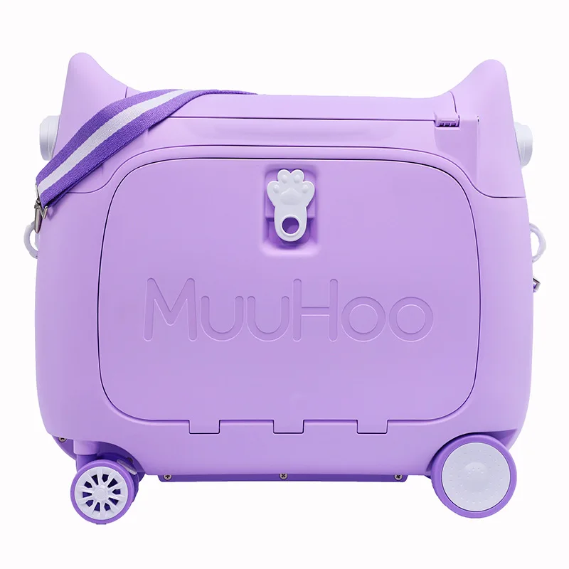 MuuHoo multifunctional children's travel suitcase can be mounted, driven, and instantly transformed into a 20 inch bed for child