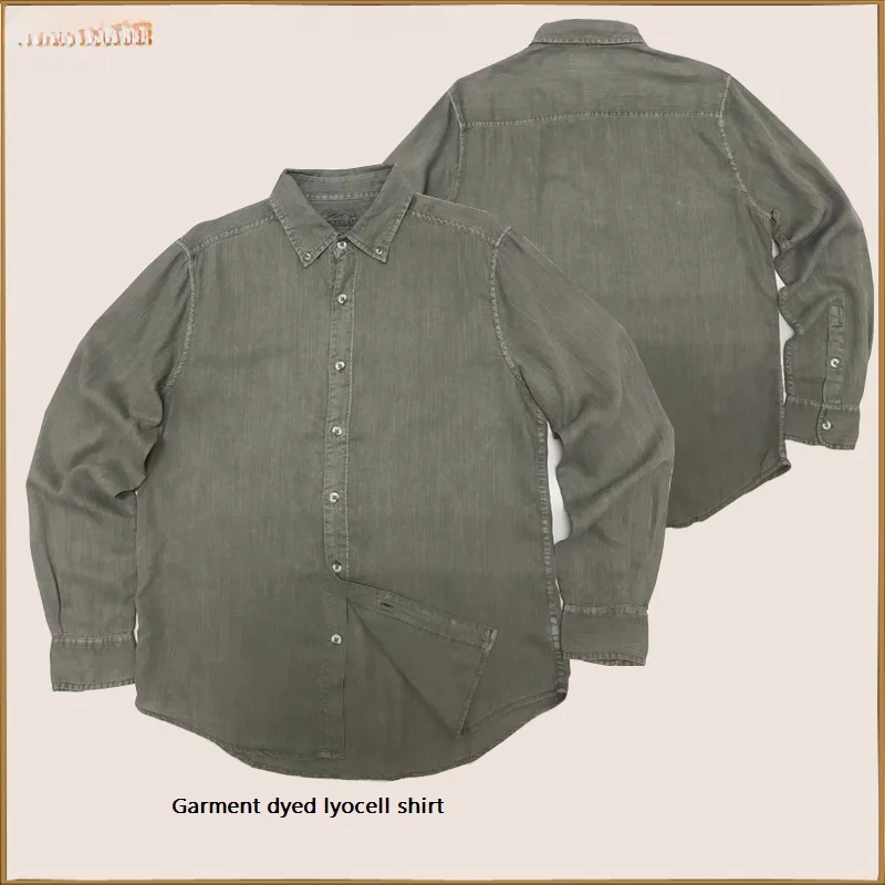 

Мужская футболка Overland Soft Lyocell с длинным рукавом, с узором Fibone, окрашенная, в городском стиле, удобная, дышащая, стандартного кроя