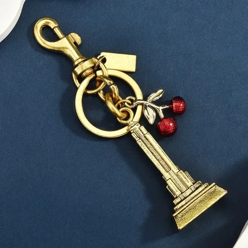 

Сумка-брелок с башней вишневого цвета, подвеска-брелок для аксессуаров, модный кулон, ретро-брелок