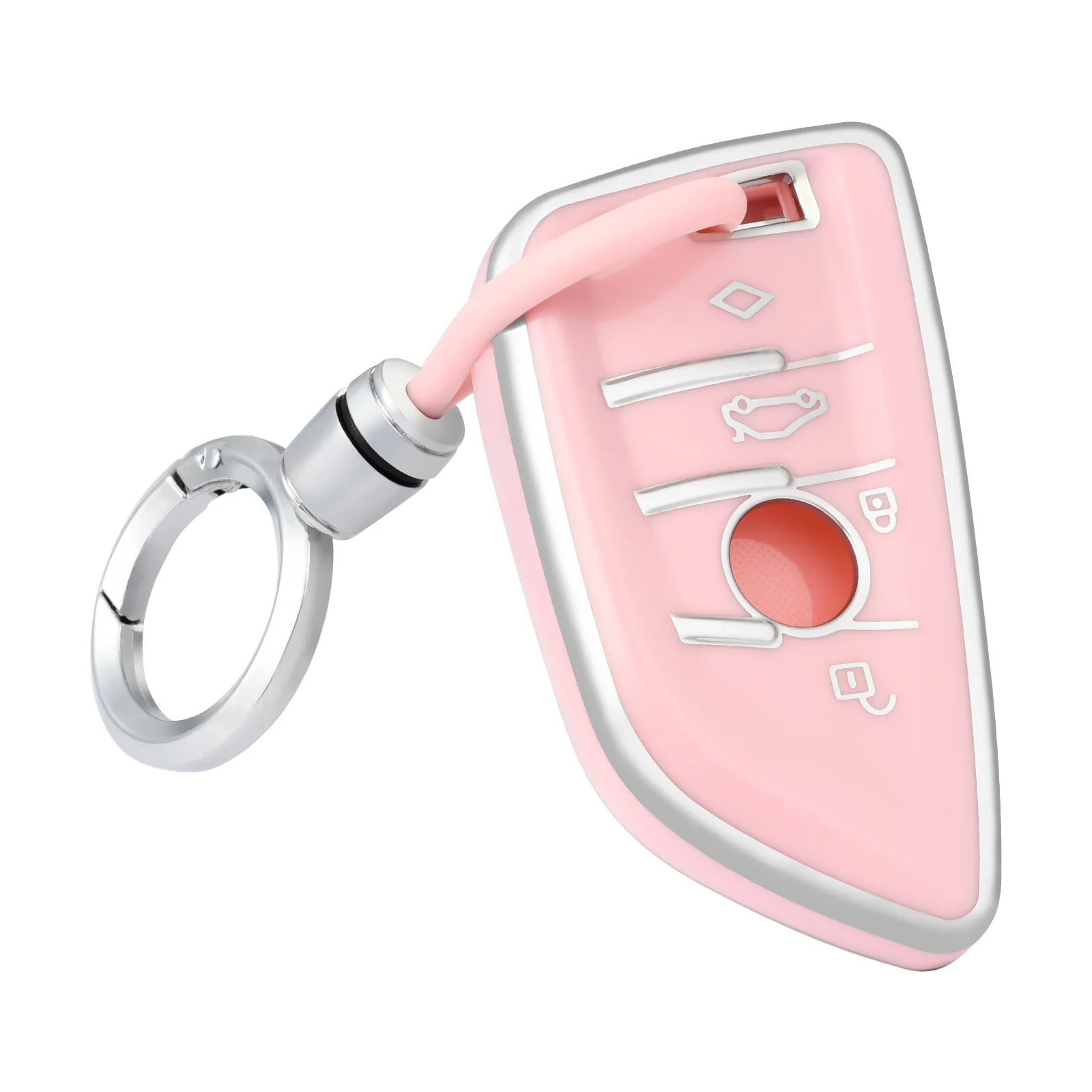 

New Car Key FOB Case Cover with Keychain For BMW X1 X2 X3 X4 X5 F15 X6 F16 G20 G30 1 2 3 5 7 Series Smart Remote Key Holder