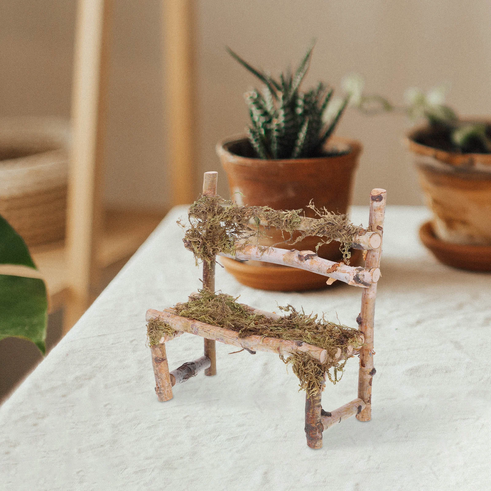 Mini ornamenti per sedie in legno Squisiti piccoli mobili Finestra Casa Soggiorno