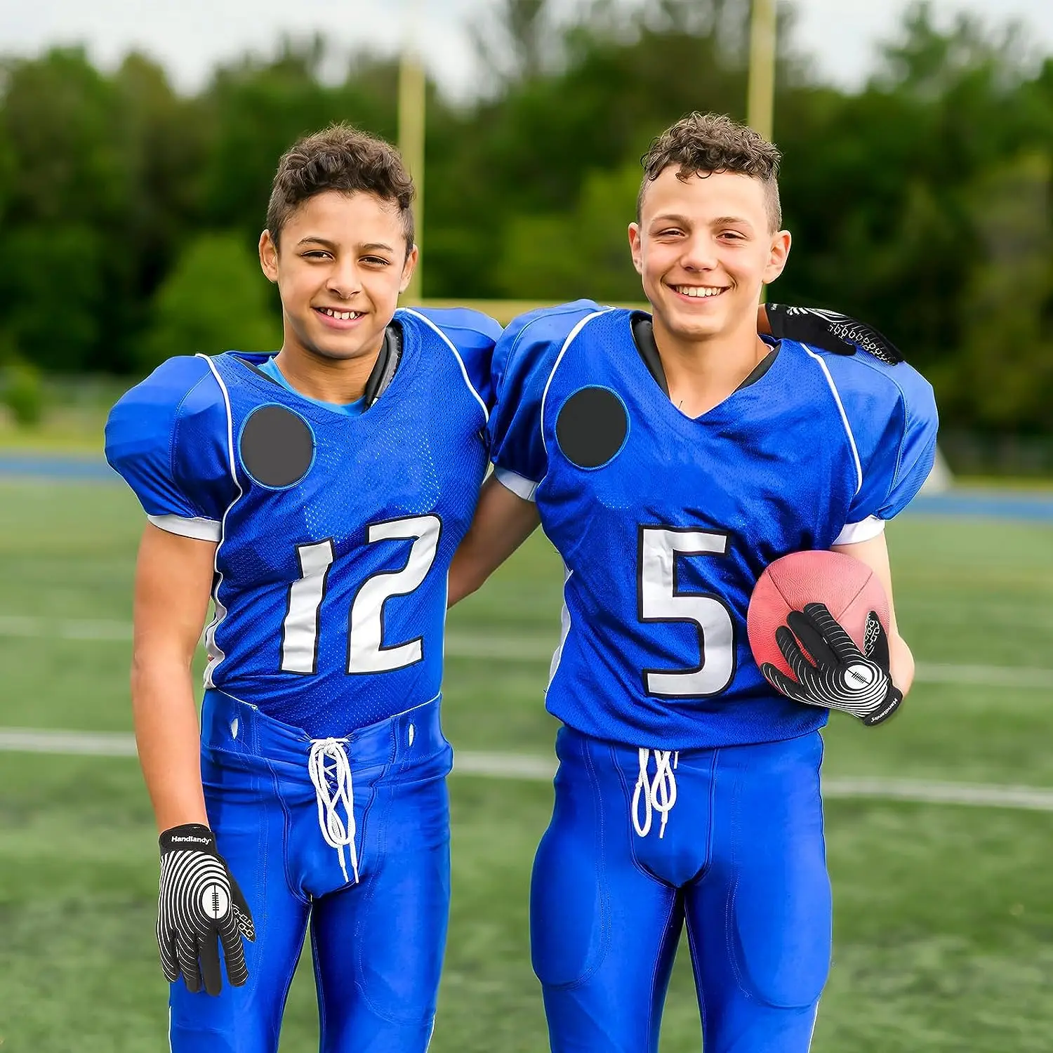 قفازات HANDLANDY المصنوعة من السيليكون المضادة للانزلاق لكرة القدم الأمريكية للشباب، قفازات الرجبي ذات اللون الكلاسيكي