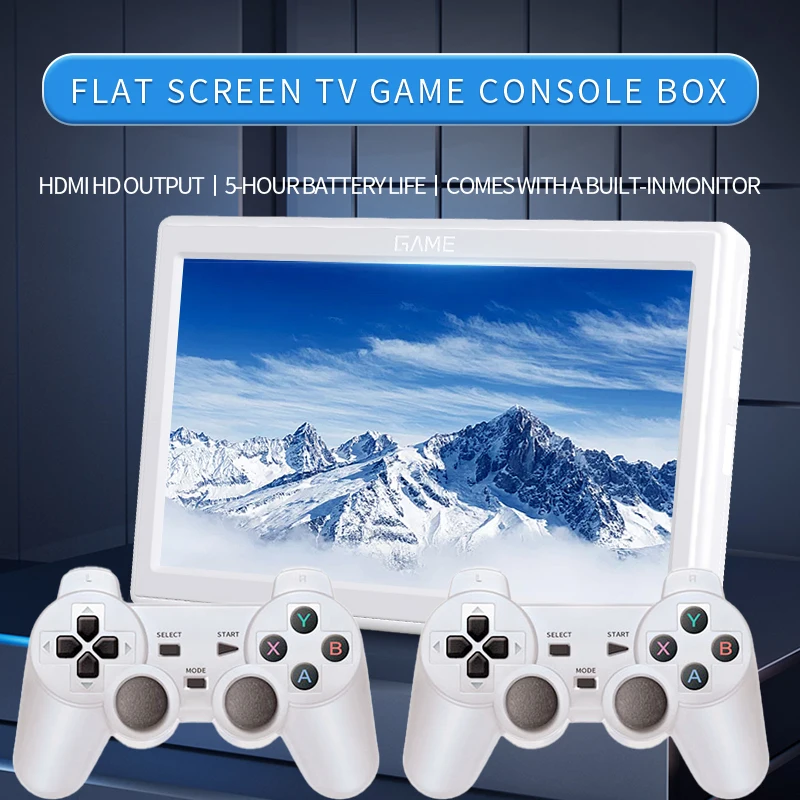 XP18 TV Game Console HDMI Output 7'' Screen Portable Video Console Wireless Controller Supports Simulator 4000mAh Battery