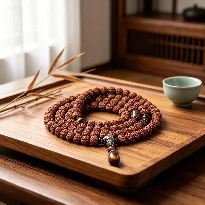 Indonesian 108 Small Beads Men, Beaded Necklace, Rudraksha Bracelet Women