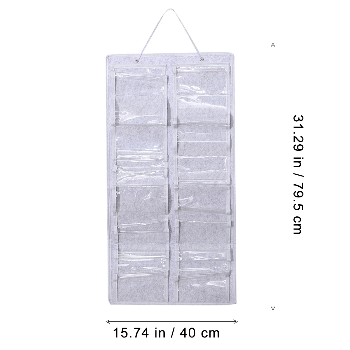 

Sunglasses Organizer Storage Large Capacity Felt Wall Hanging Bag with Wooden Pole for Door Wall Bathroom Multi-Pocket Organizer