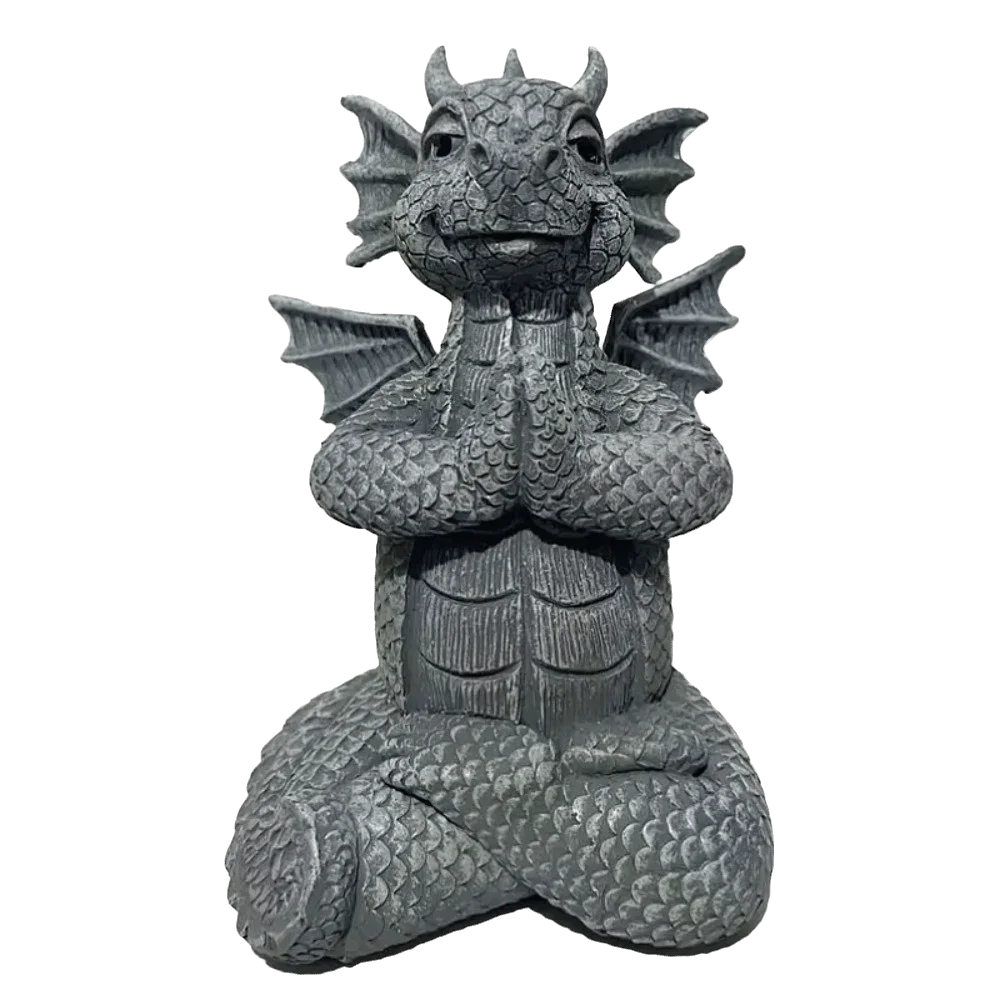 Meditating Yoga Dragon Figurine Feng Shui Handmade Zen Dragon Meditation Statue Resin Garden Decoration Namaste Dragon