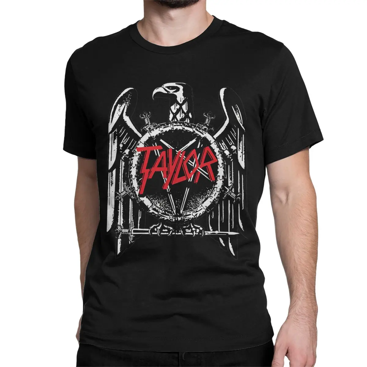 T-Shirt à Manches Courtes et Col Rond pour Homme et Femme, Vêtement Imprimé en Pur Coton, avec Motif de Metal Slayer, RapBand