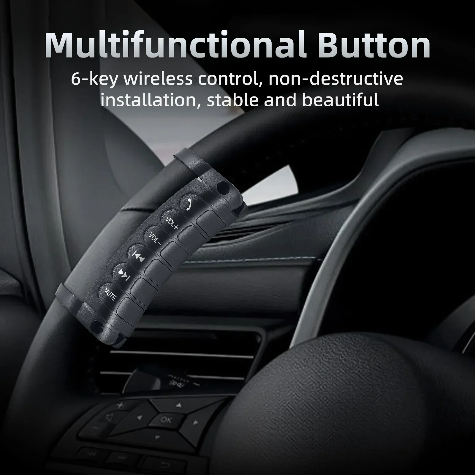 Multi-function DVD Button Steering Wheel Button Remote Control Universal Wireless Car Steering Wheel Switch for Car Navigation
