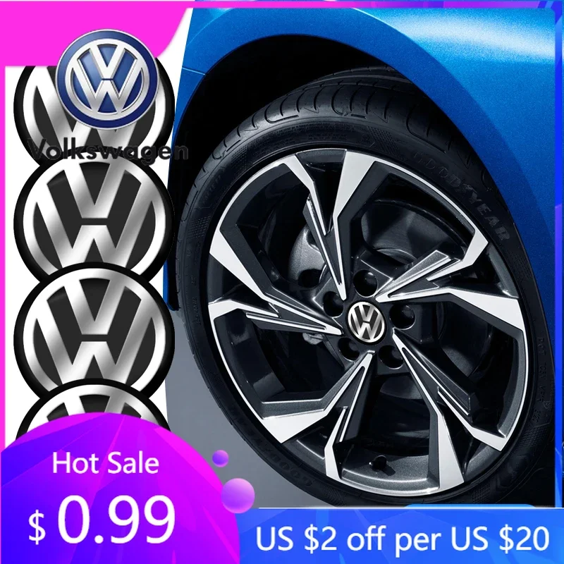 

For VW Volkswagen Jetta MK5 Golf 4Pcs/set 56mm Aluminum Emblem Car Wheel Center Hub Caps Sticker For Volkswagen VW Touran Beetle