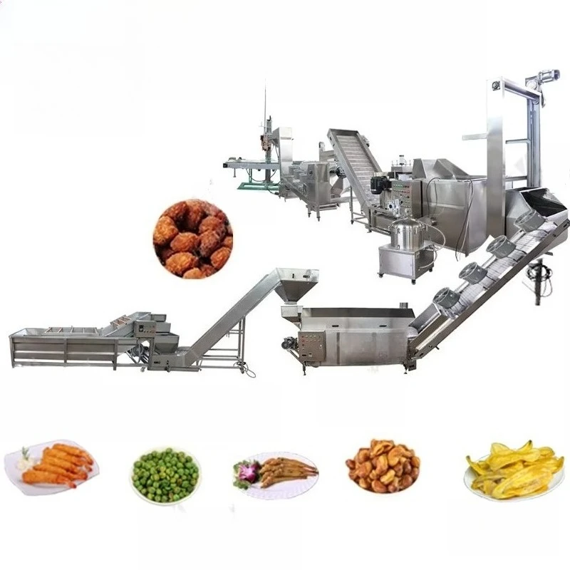 Continuous Gas French Fries Chips Frier Machine Frying Potato Chips Deep Fryer for Fried Chicken Nut Fryer Production Line