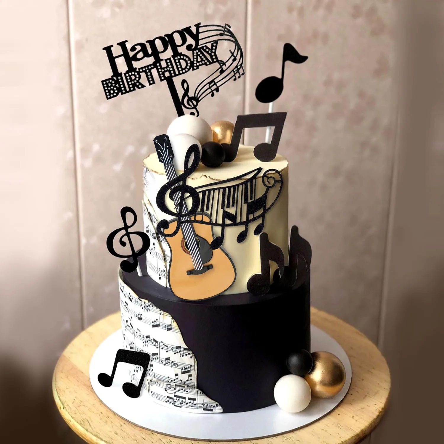 Musik Kuchen Topper Musikalische Geburtstag Party Kuchen Dekorationen für Musikalische Kuchen Topper Set Mädchen Musik Karaoke Thema Geburtstag Party – Detail 19