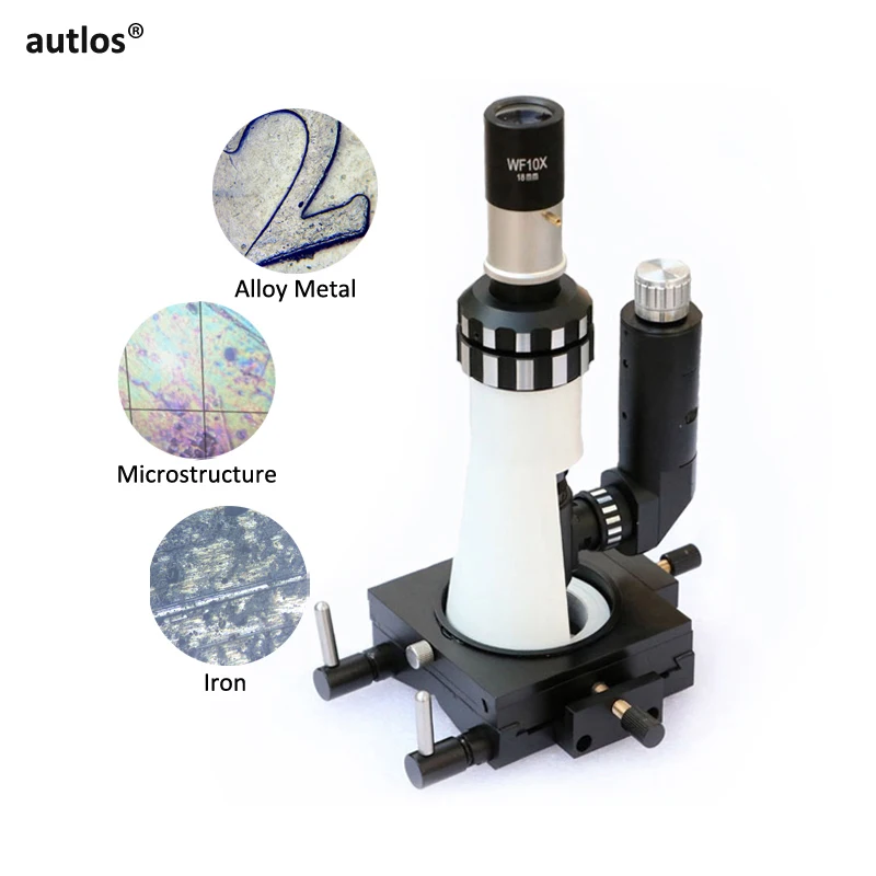 Handheld Metallographic Microscope Accessories Portable Monocular Metal Alloys Appraisal Tool LED Light Metallurgical Microscope